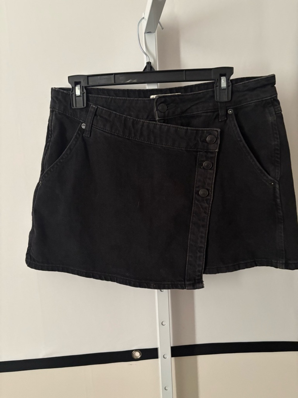 We The Free Black Denim Skort Waistband Detail - Picture 3 of 5